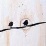 <i>Los Dos</i><br>8"x32"<br>Mixed media on skateboard<br><br>